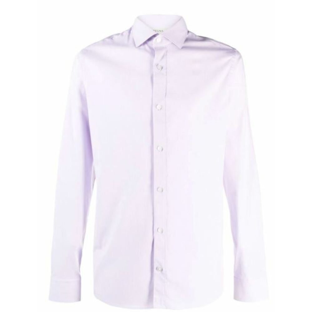 Z Zegna Cotton Wrinkle Free Lilac Men's Long Sleeve Dress Shirt 38R 15